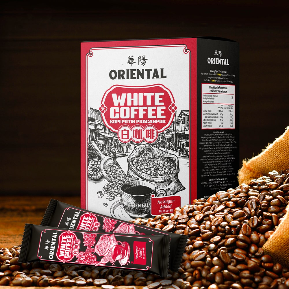 Oriental No Sugar Added White Coffee | 10 Sachets (380g)