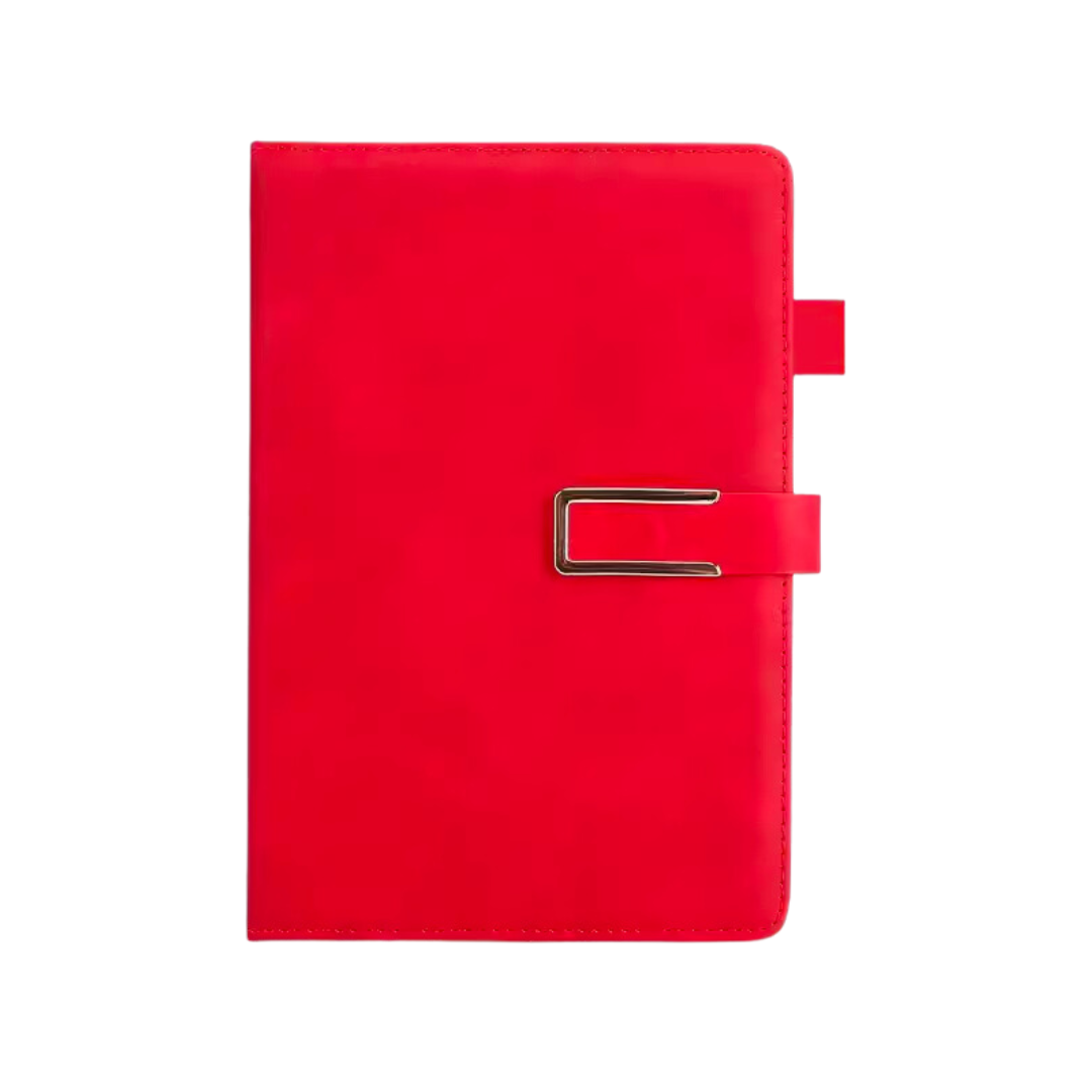 LEGACY Suede Notebook A5 with Magnetic Buckle - Red