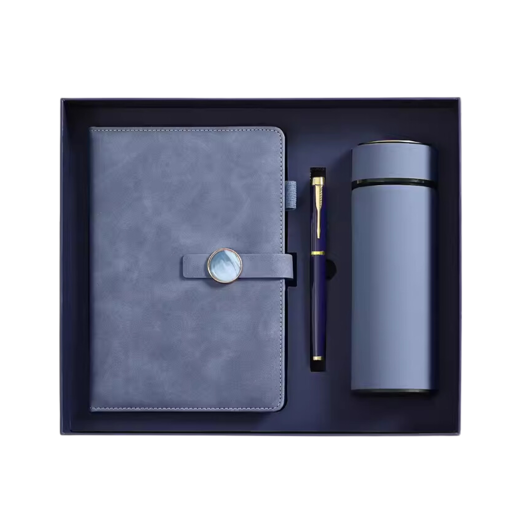 Timeless Notation Kit with Notebook, Pen and Flask - Blue