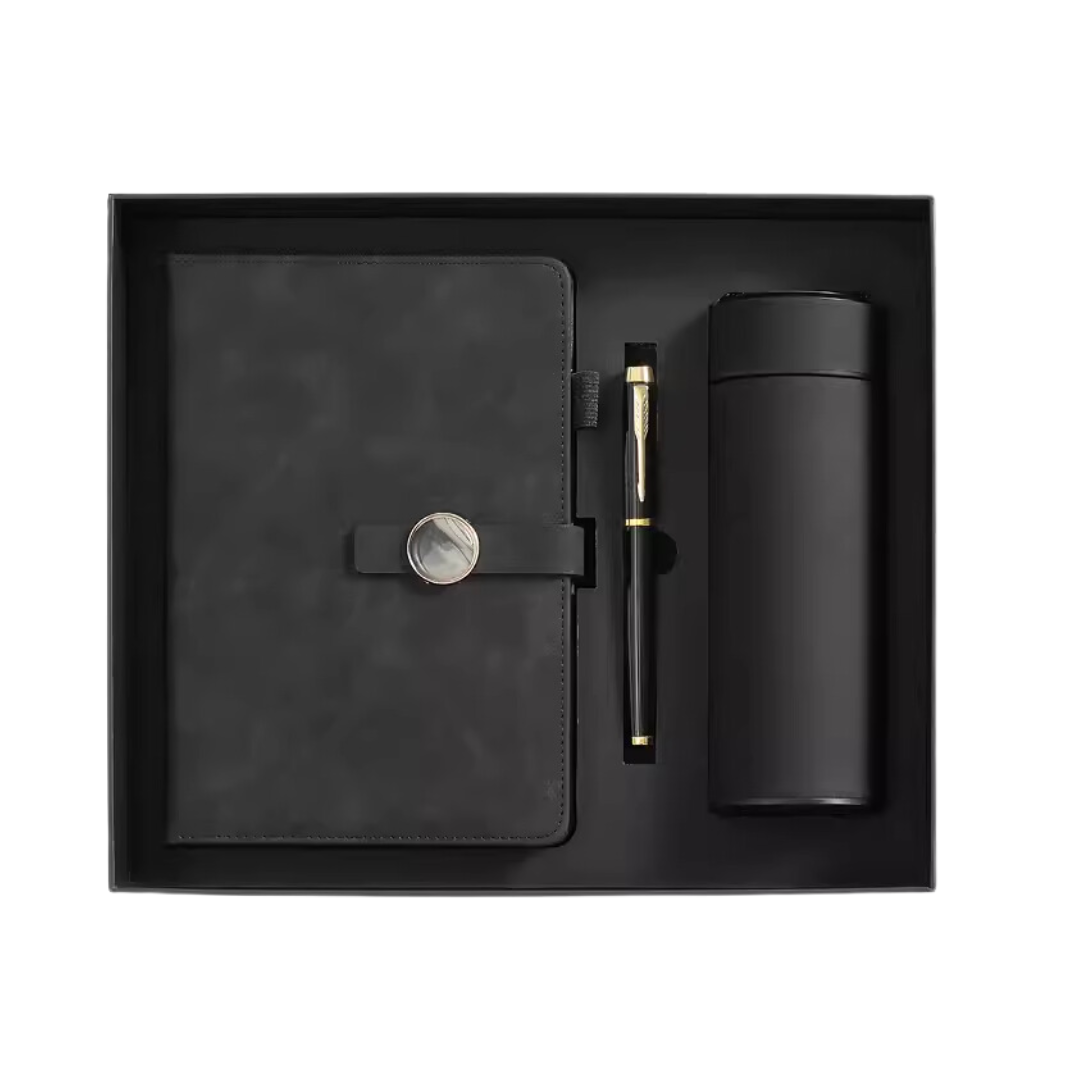 Timeless Notation Kit with Notebook, Pen and Flask - Black