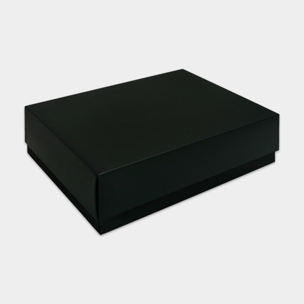 Rectangle 350gsm Art card Top Bottom Box Matte Laminated (20cm x 26cm x 7.5cm) - Black