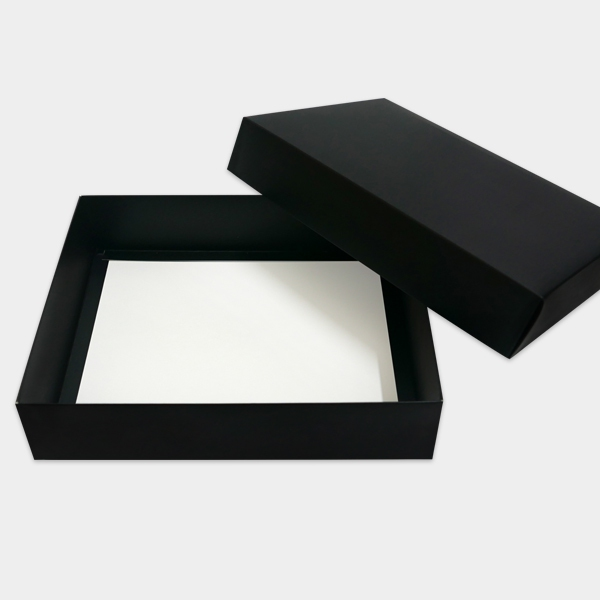 Rectangle 350gsm Art card Top Bottom Box Matte Laminated (A4: 31cm x 23cm x 7.5cm) - Black