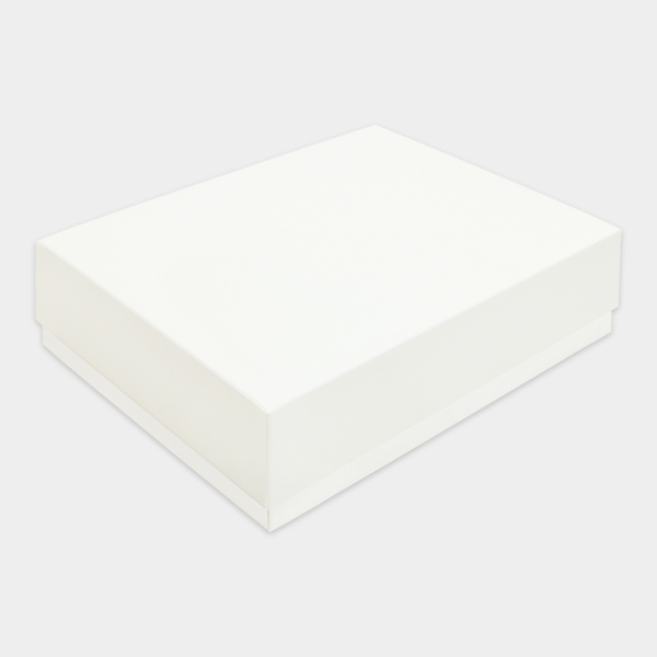 Rectangle 350gsm Art card Top Bottom Box Matte Laminated (20cm x 26cm x 7.5cm) - White