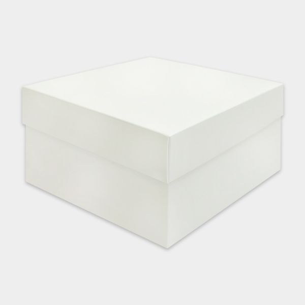 Square 350gsm Art card Top Bottom Box Matte Laminated (22cm x 22cm x 12cm) - White