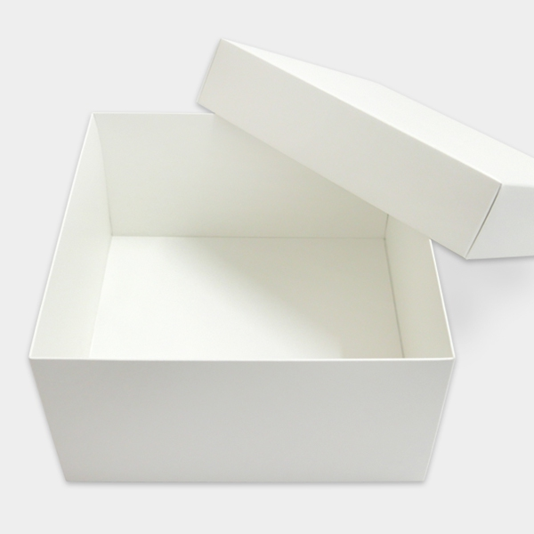 Square 350gsm Art card Top Bottom Box Matte Laminated (22cm x 22cm x 12cm) - White