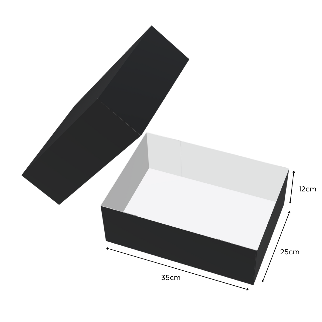 Large Rectangle Black Premier Gift Box (35x25x12cm) - Black