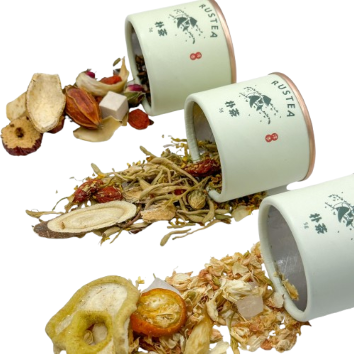 Rustea Round Flower Tea Canister -Golden Flower Tea