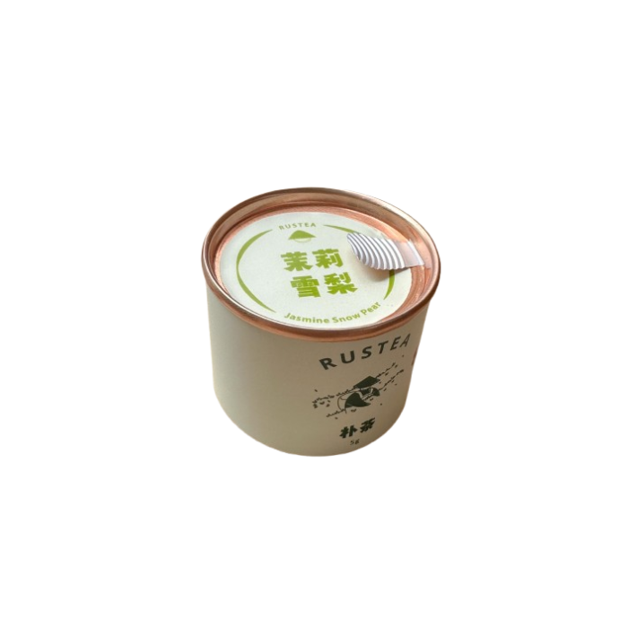 Rustea Round Flower Tea Canister -Jasmine Snow Pear