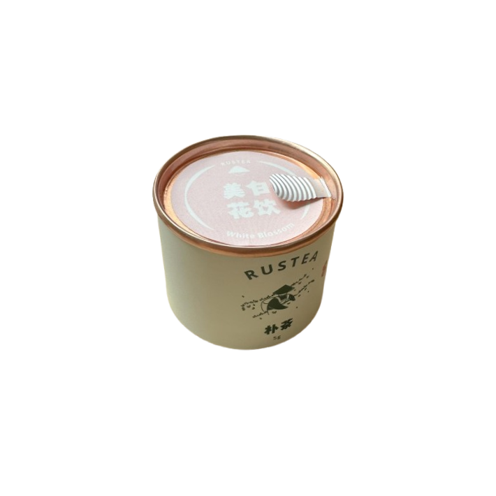 Rustea Round Flower Tea Canister -White Blossom