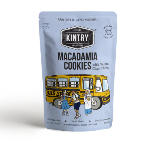 Kintry Macadamia White Choc Cookies | 35g | Halal