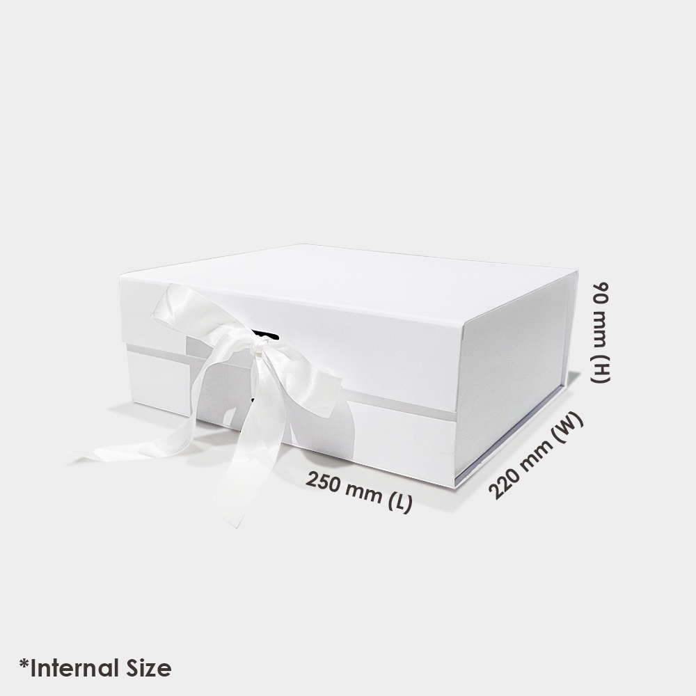 IDEAL White Collapsible Magnetic Lid Gift Box 250 x 220 x 90 mm