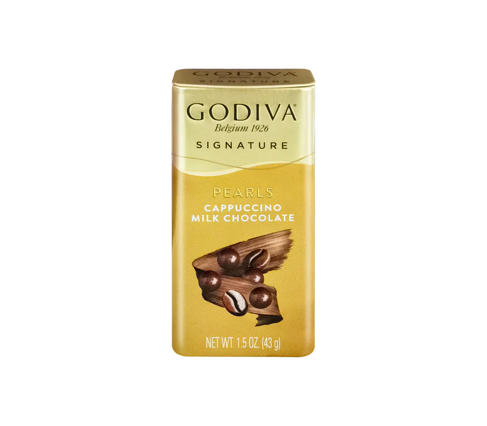 GODIVA Milk Cappuccino Chocolate Pearls | 43g Tin
