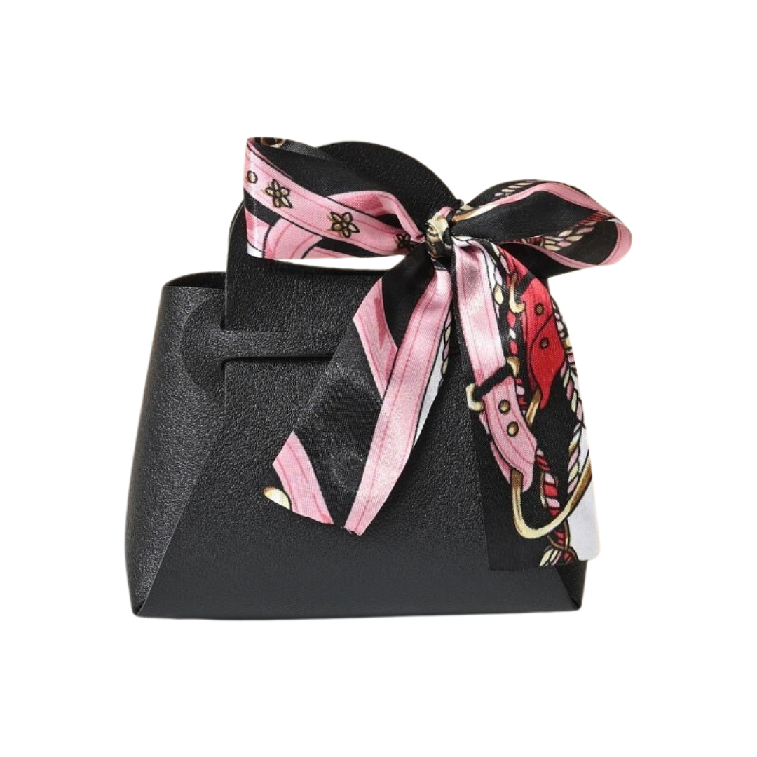 Black PU Leather Tote Doorgift Bag - 13*12*5.5cm