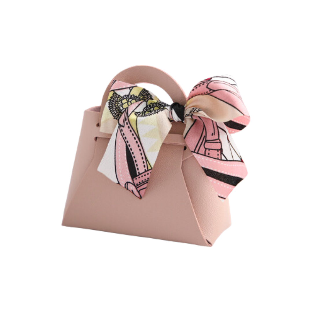 Pink PU Leather Tote Doorgift Bag - 13*12*5.5cm