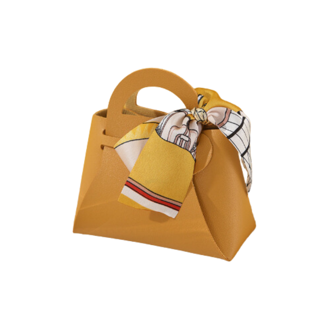 Yellow PU Leather Tote Doorgift Bag - 13*12*5.5cm