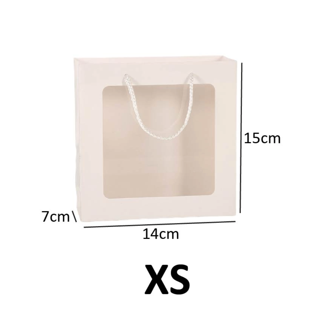 Paper Bag with Window for Doorgift XS: 15cm x 14cm x 7cm White