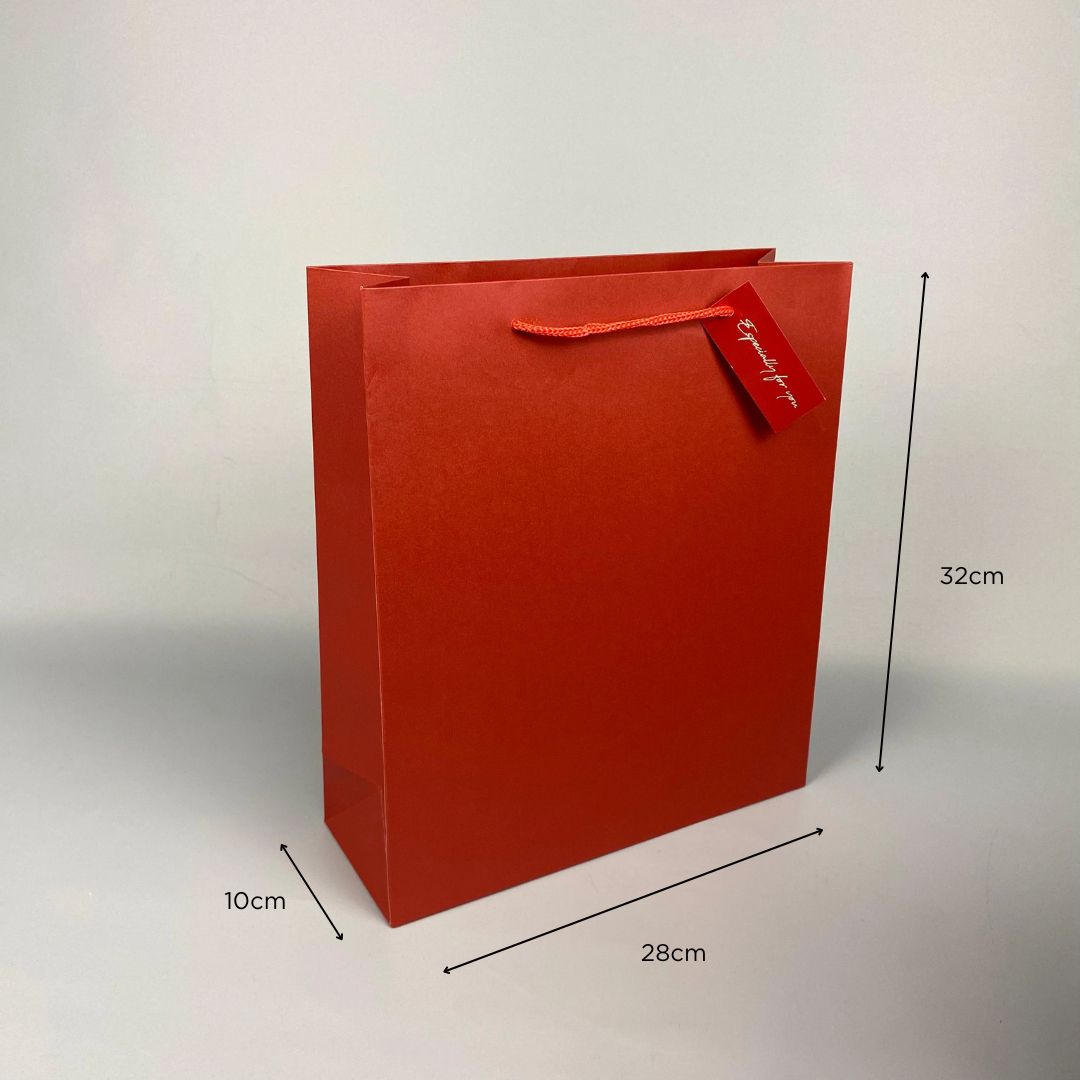 Pearlescent Paper Gift Bag Large 28cm(L)x 10cm(W)x 32cm(H) Red