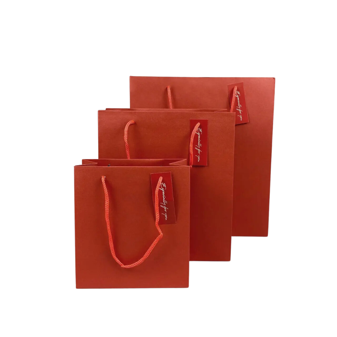 Pearlescent Paper Gift Bag Large 28cm(L)x 10cm(W)x 32cm(H) Red
