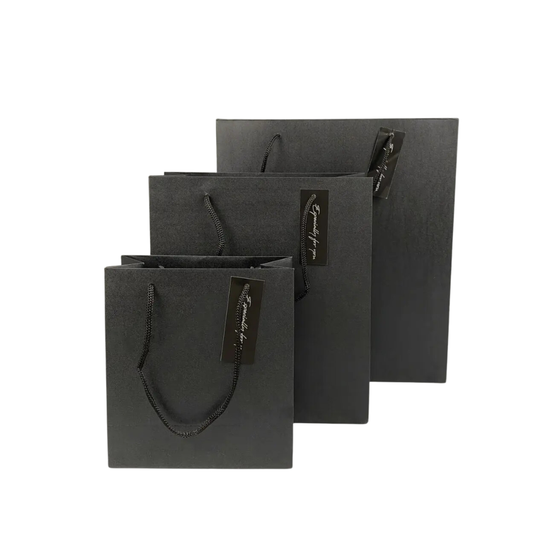 Pearlescent Paper Gift Bag Small 17cm(L)x 8cm(W)x 18.5cm(H) Black