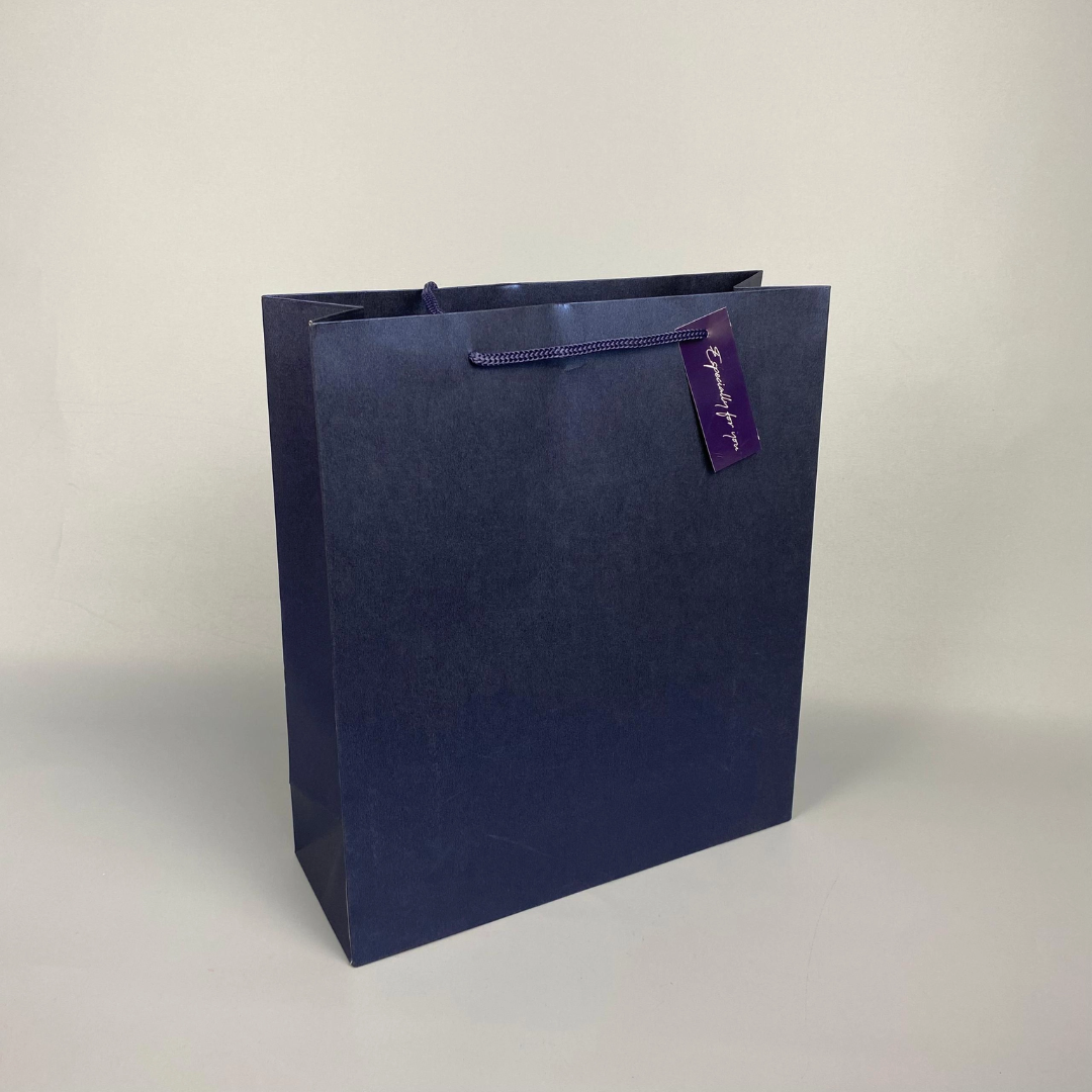 Pearlescent Paper Gift Bag Medium 23cm(L)x 10cm(W)x 26cm(H) Blue