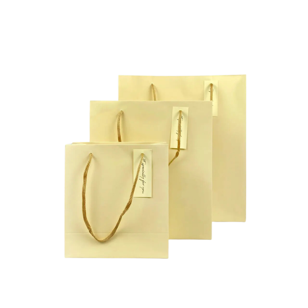Pearlescent Paper Gift Bag Small 17cm(L)x 8cm(W)x 18.5cm(H) Cream