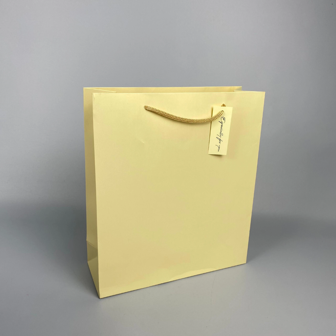 Pearlescent Paper Gift Bag Large 28cm(L)x 10cm(W)x 32cm(H) Cream