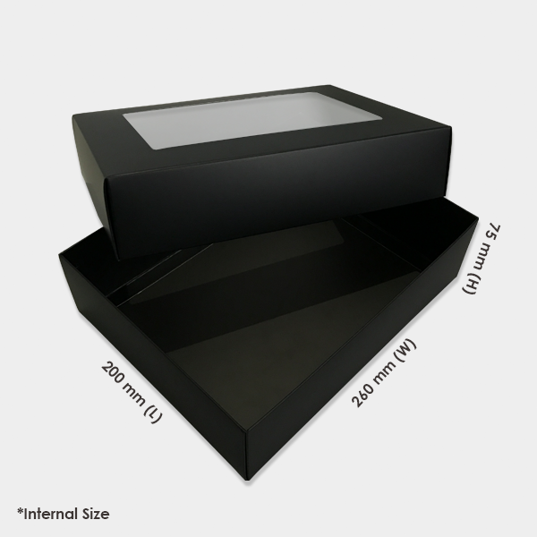 Window M-Large Rectangle Black Premier Gift Box  200 x 260 x 75 mm