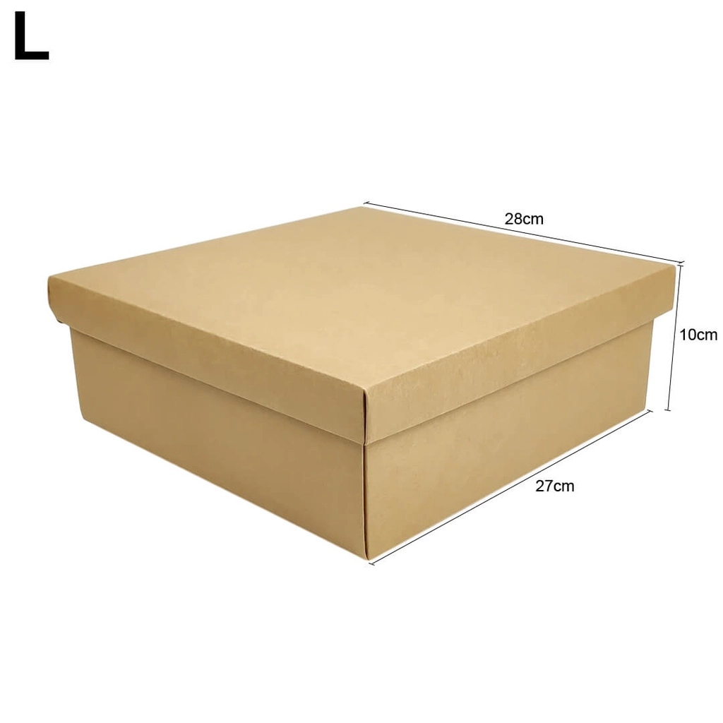 Square Brown Kraft Box - L - (27cm x 27cm x 10cm)