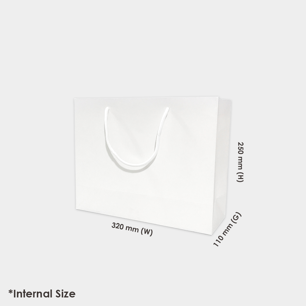 M-Large Landscape Premier Gift Bag 250 x 320 x 110 mm White