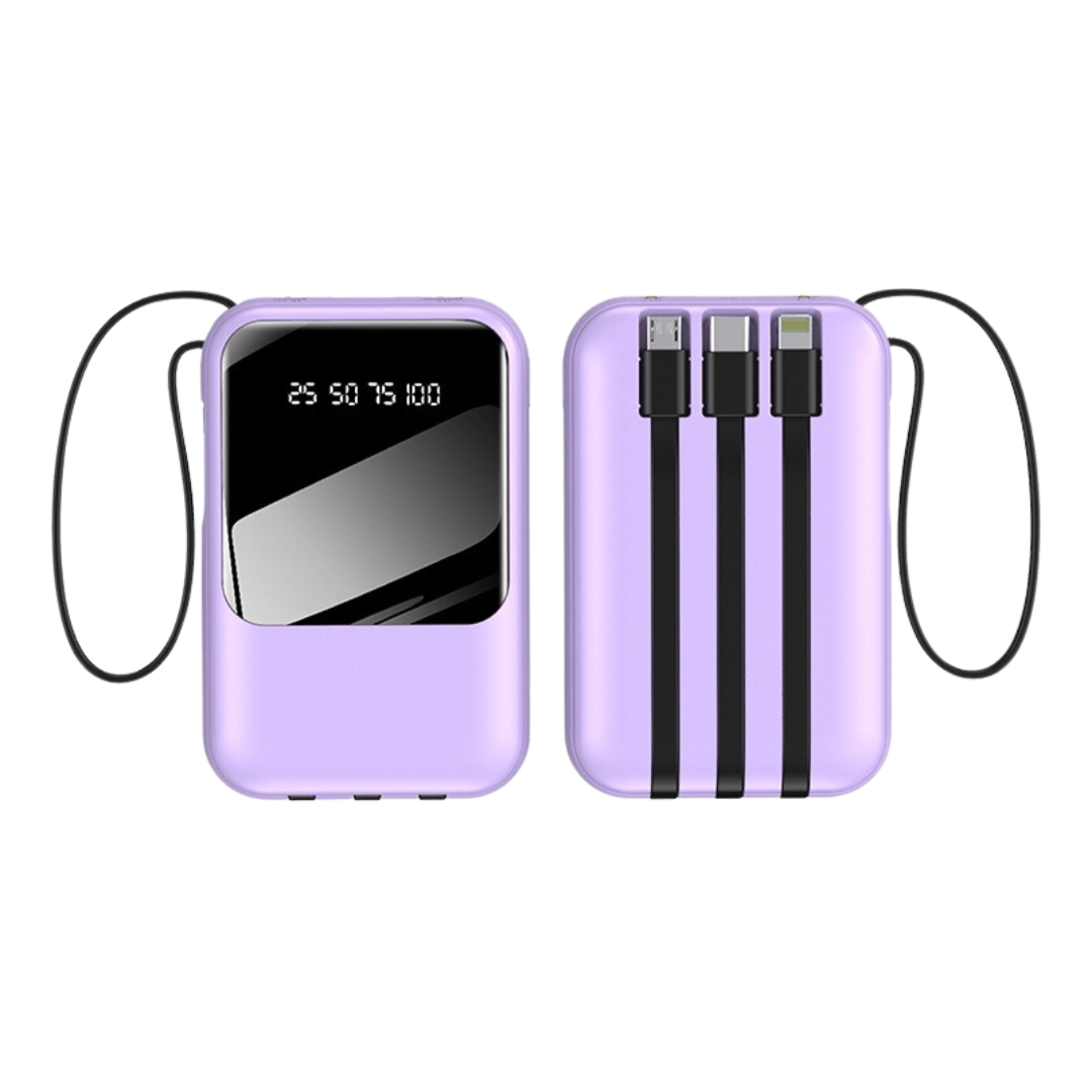 Mini powerbank 20000mah Fast Charging 3 Cables Digital Display
