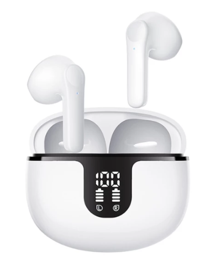Wireless Headphone TWS 5.3 earphone Wireless Bluetooth Microphone Call Noise Reduction Earbuds - White