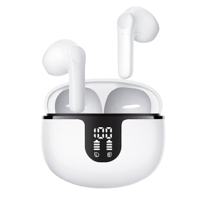 Wireless Headphone TWS 5.3 earphone Wireless Bluetooth Microphone Call Noise Reduction Earbuds - White