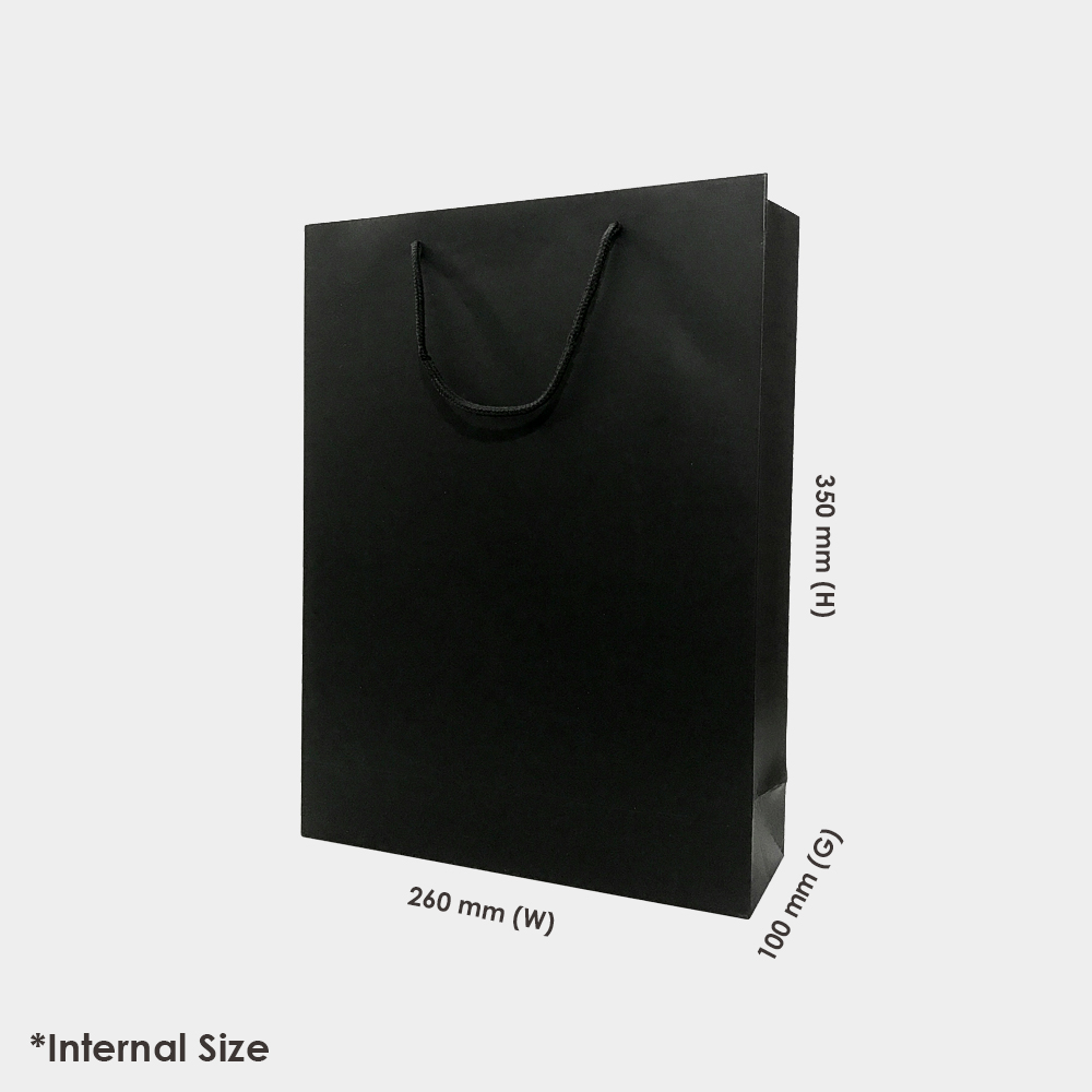 Large Portrait Premier Gift Bag 350 x 260 x 100 mm Black