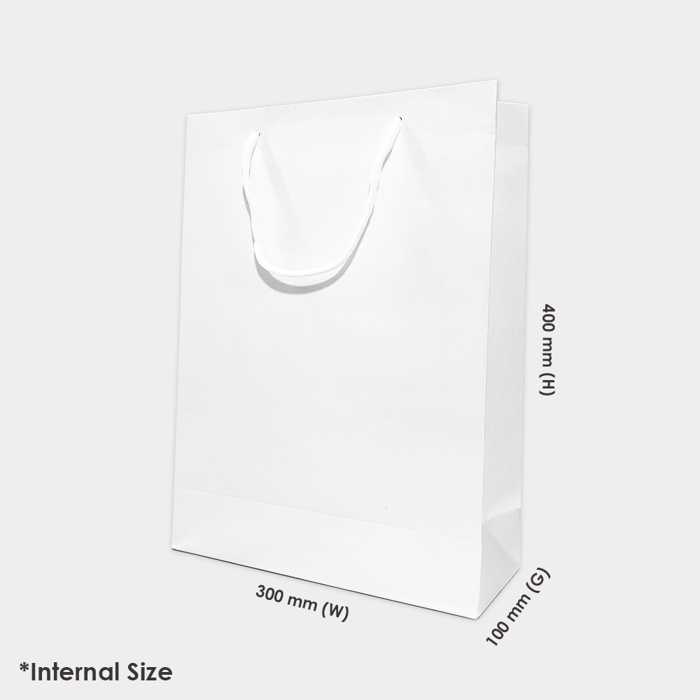 X-Large Portrait Premier Gift Bag 400 x 300 x 100 mm White