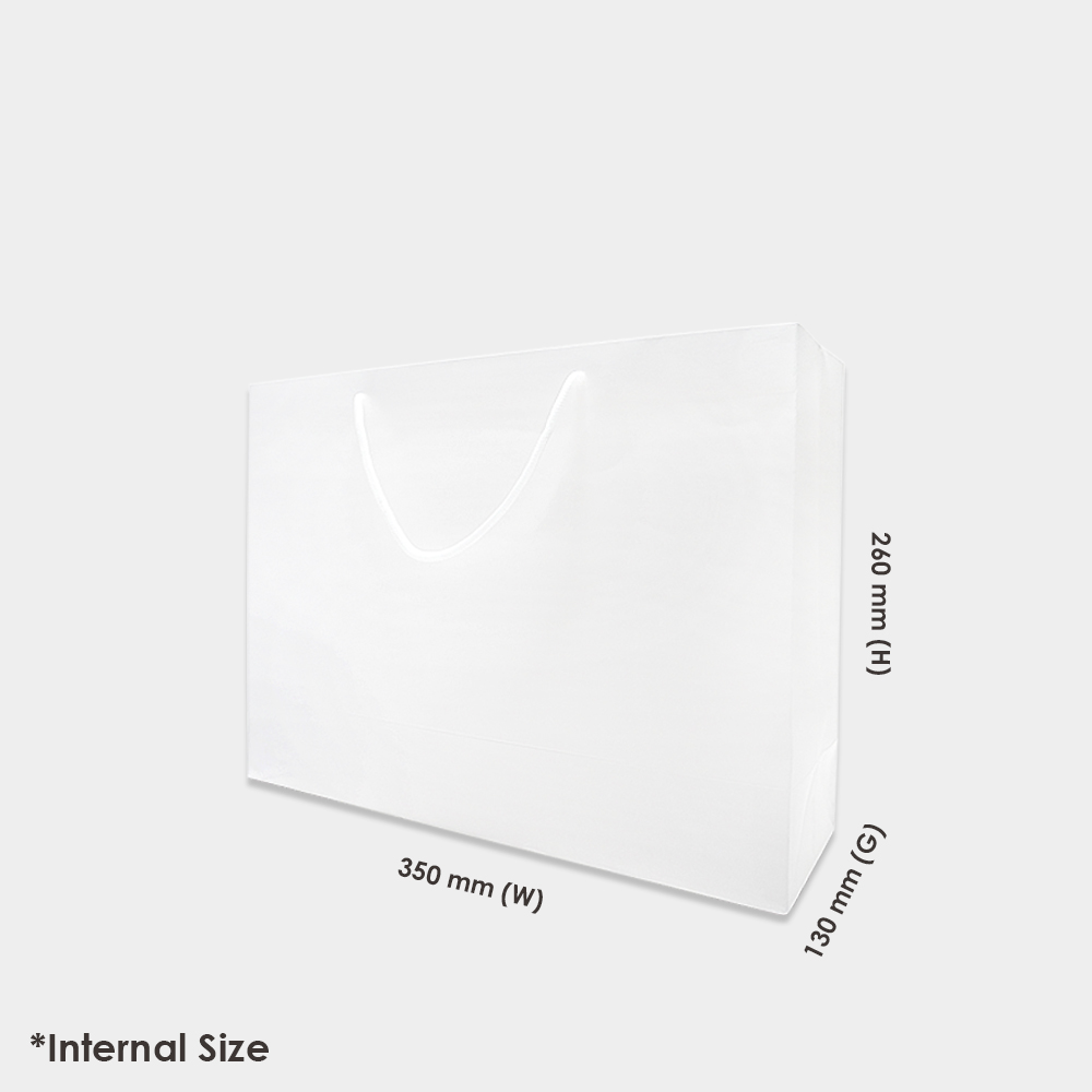 Large Landscape Premier Gift Bag 350 x 130 x 260 mm White