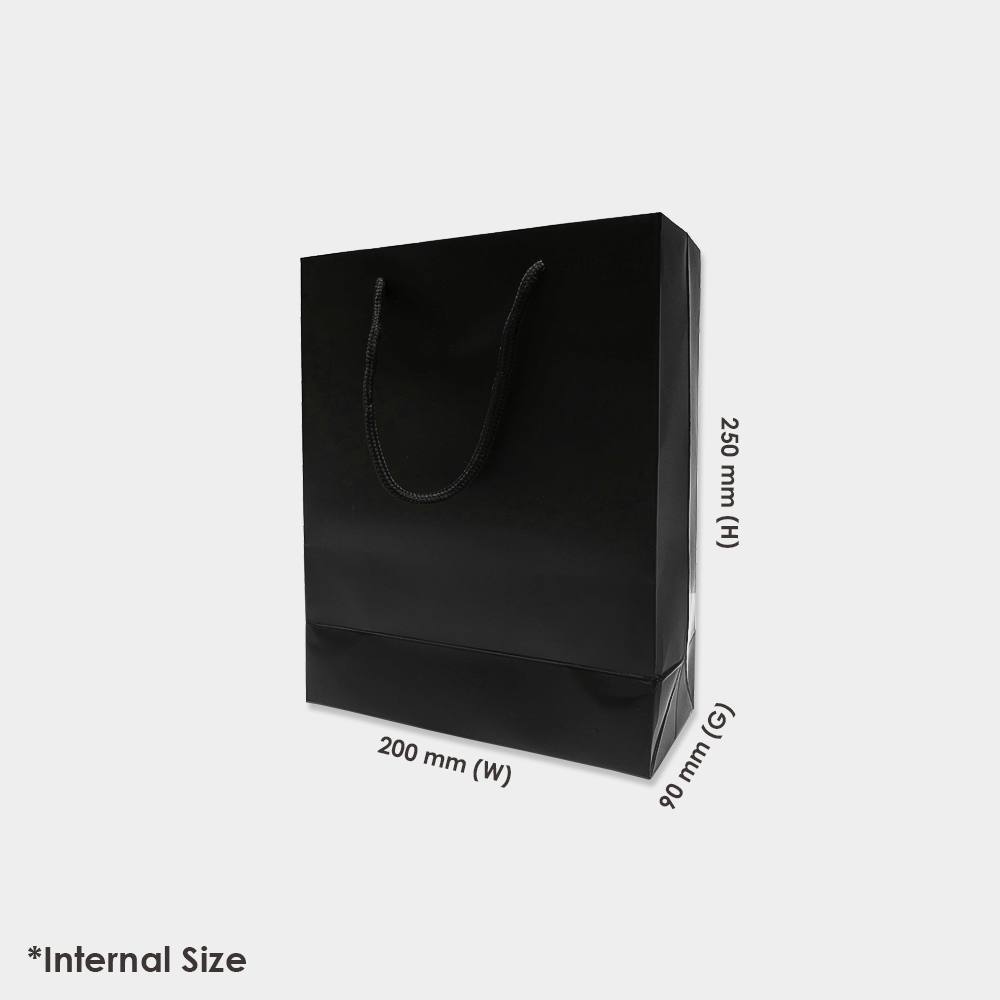 Small Portrait Premier Gift Bag 200 x 90 x 250 mm Black