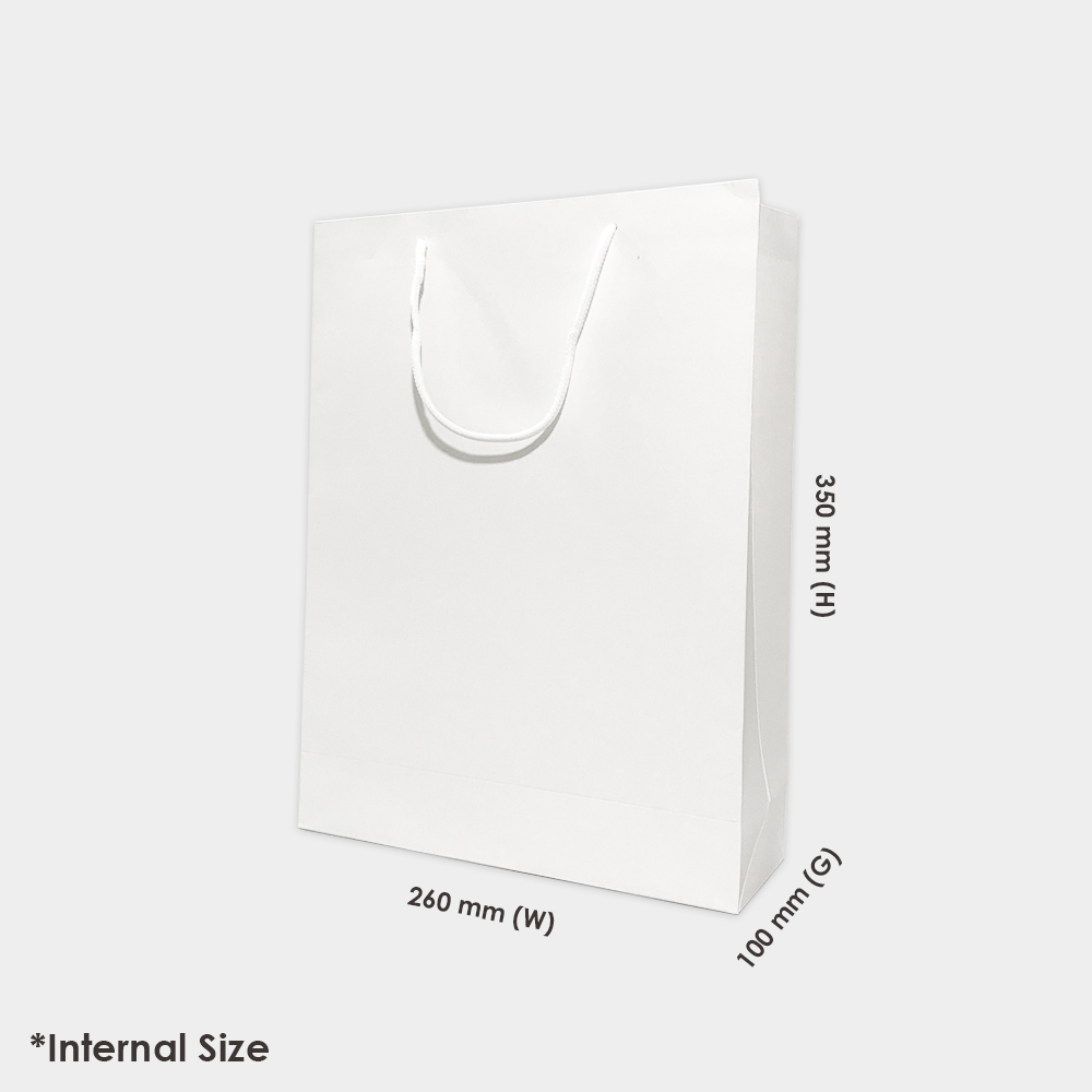 Large Portrait Premier Gift Bag 350 x 260 x 100 mm White