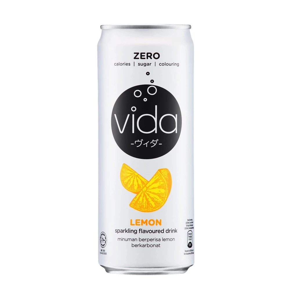 Vida Zero Sparkling Lemon | 325ml | Halal