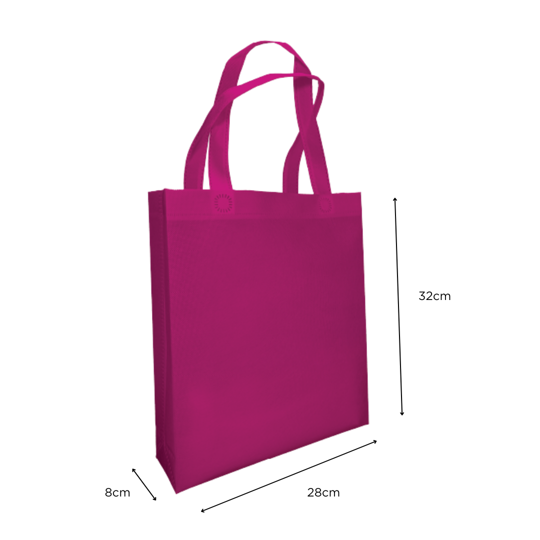 Non Woven Bag A4 28cm(W) x 32cm(H) x 8cm(G) 80gsm - Magenta