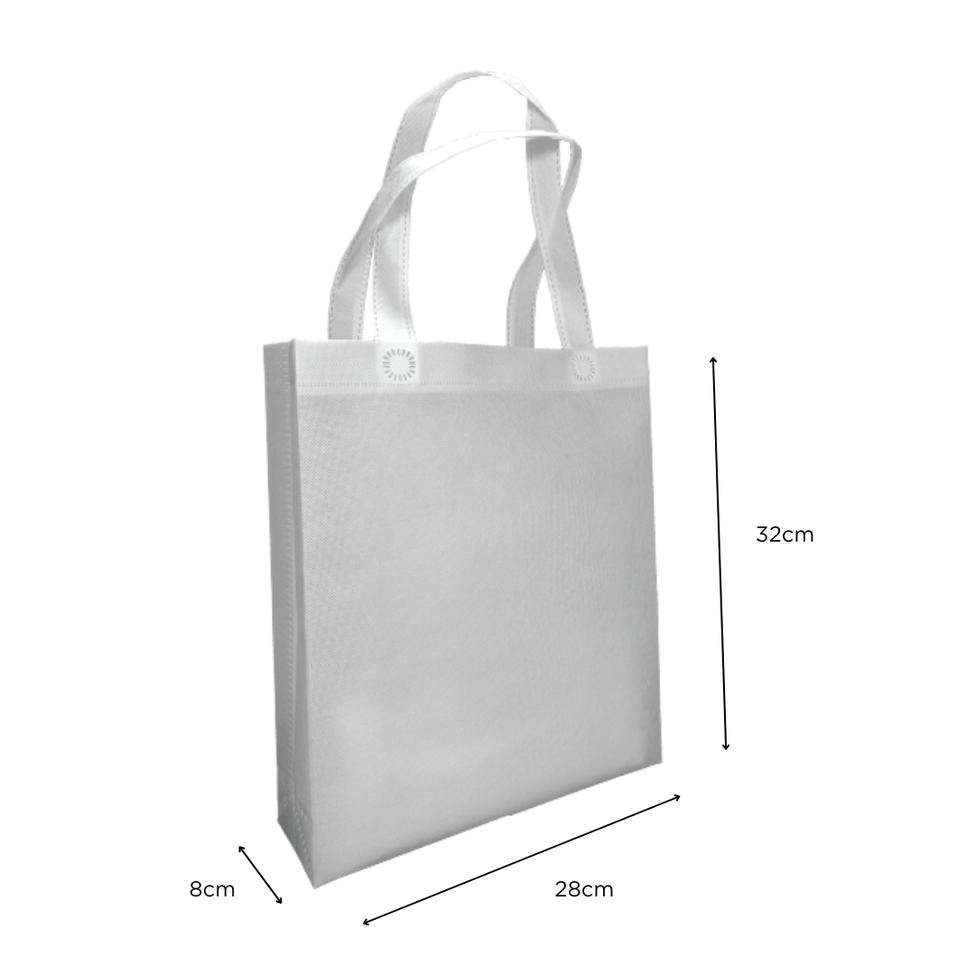 Non Woven Bag A4 28cm(W) x 32cm(H) x 8cm(G) 80gsm - White