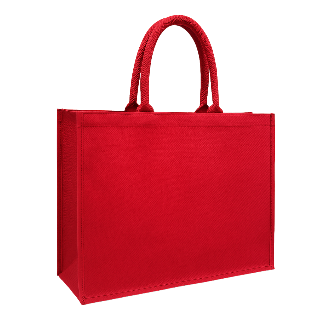 Laminated Canvas Bag 41cm(W) x 35cm(H) x 15cm(G) - Red
