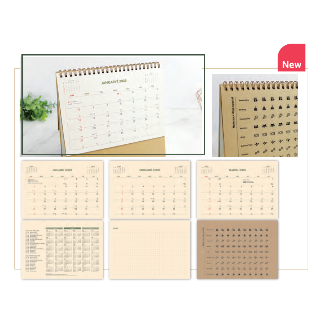 ECO Calendar - Sustainable Kraft Desk Calendar