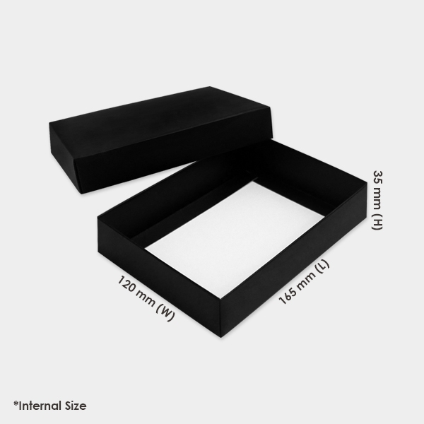 SLIM BLACK PREMIER GIFT BOX 165 x 120 x 35 mm (C6 Size) Black