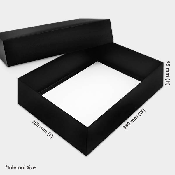 Large Rectangle Black Premier Gift Box 350 x 250 x 95 mm