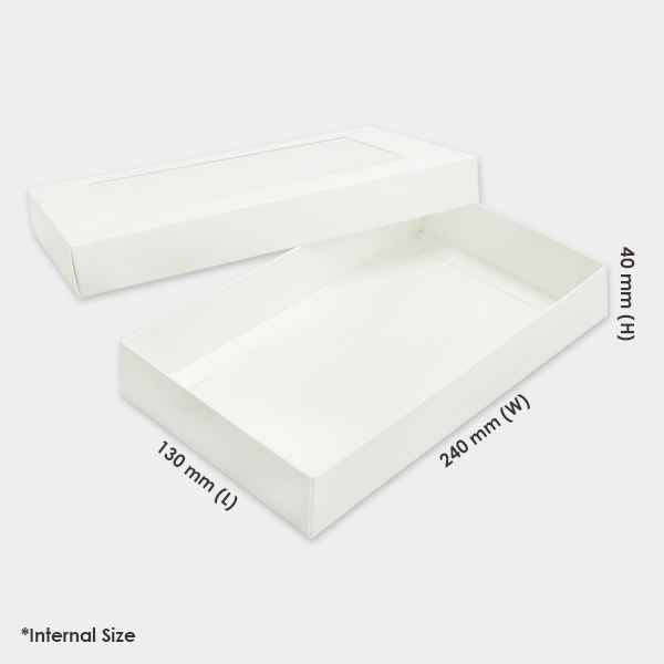 WHITE PREMIER WINDOW GIFT BOX - 240 x 130 x 40 mm