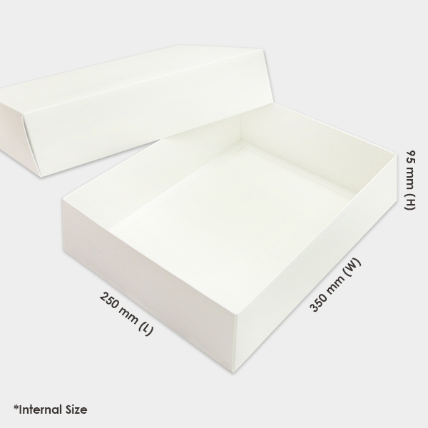 LARGE RECTANGLE WHITE PREMIER GIFT BOX 350 x 250 x 95mm