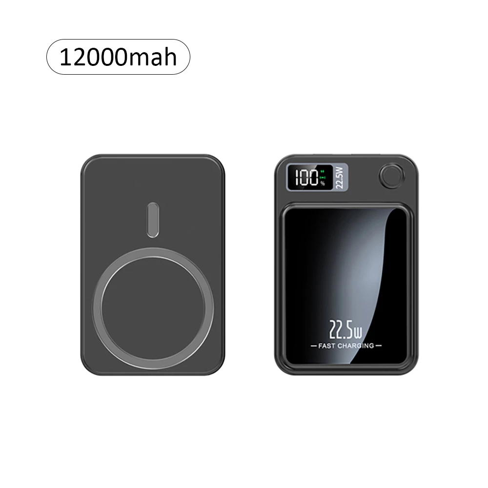 12000mAh Wireless Power Bank Magsafe 22.5W - Black