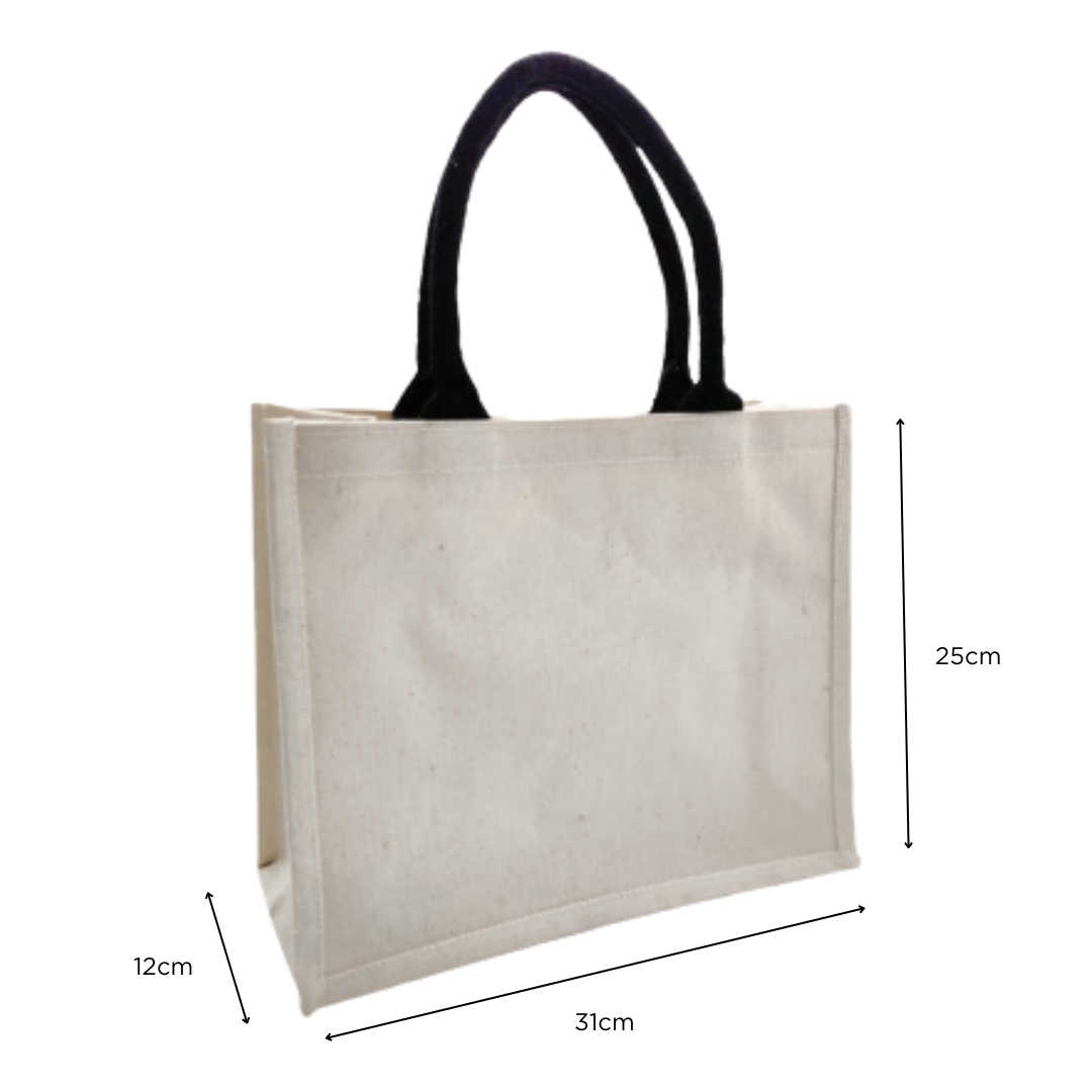 Mini Canvas (Landscape) Bag Black Handle
