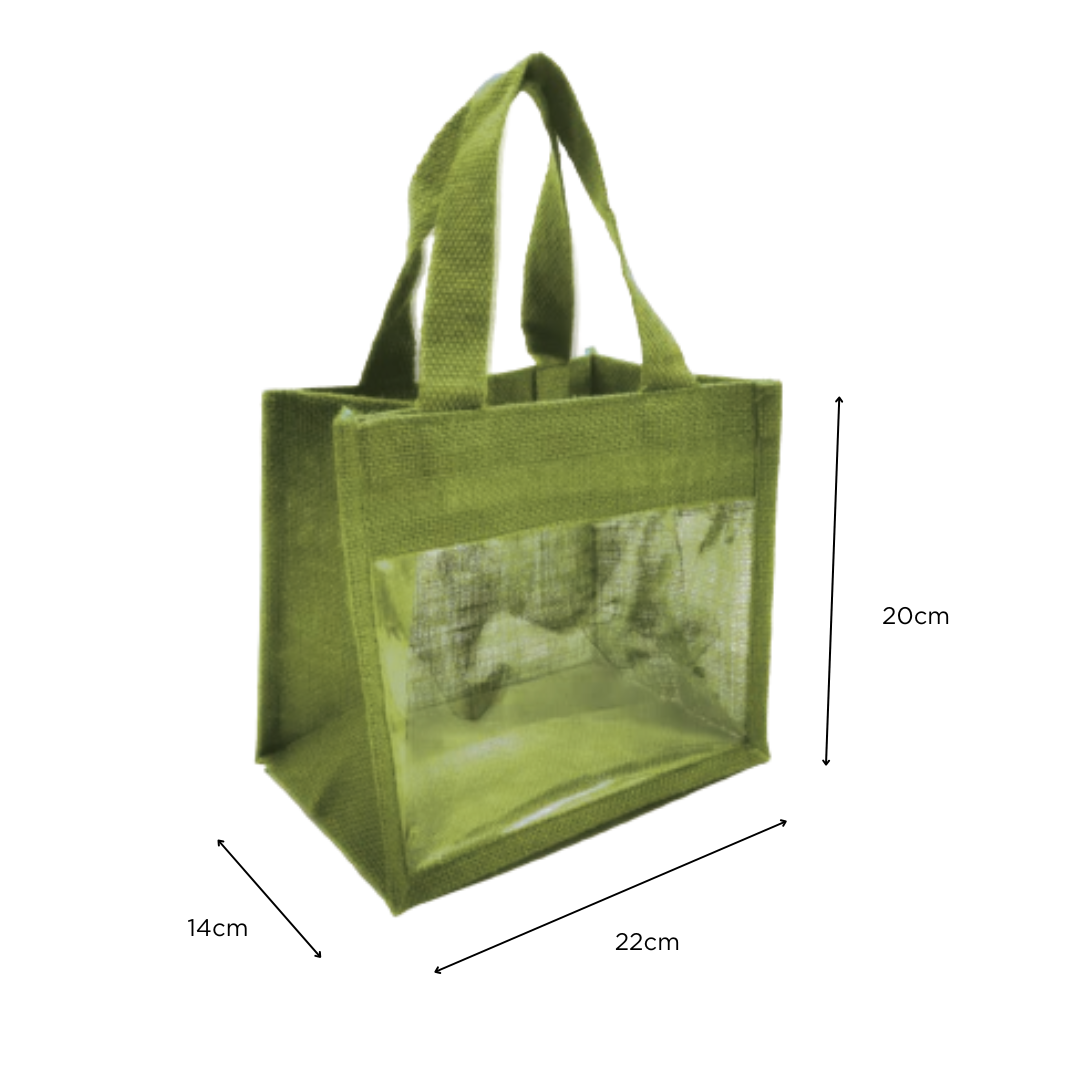 Medium Jute with Window (MJ-W) Bag Green