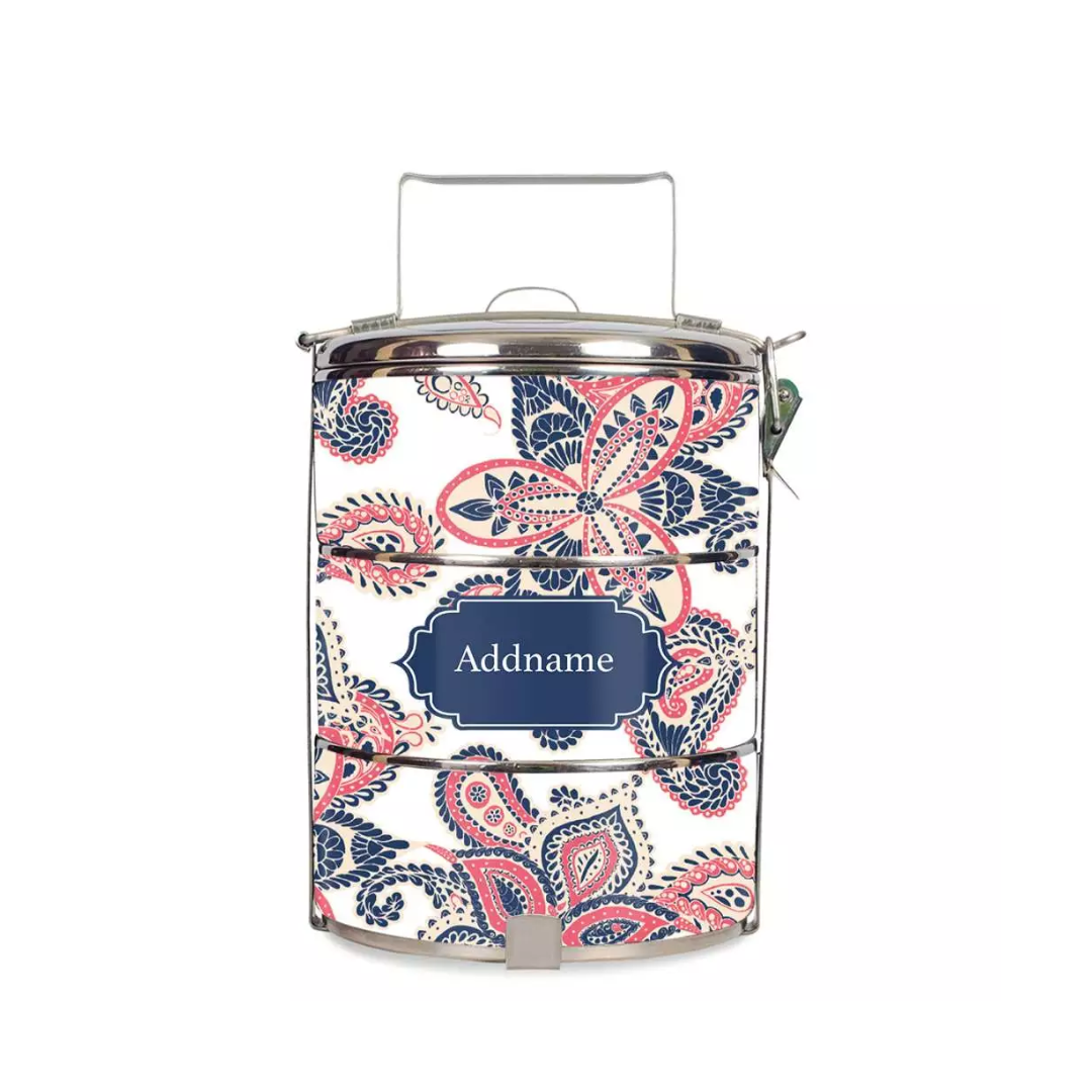 Batik Design Standard Medium 14cm Tiffin Carrier Paisley Batik